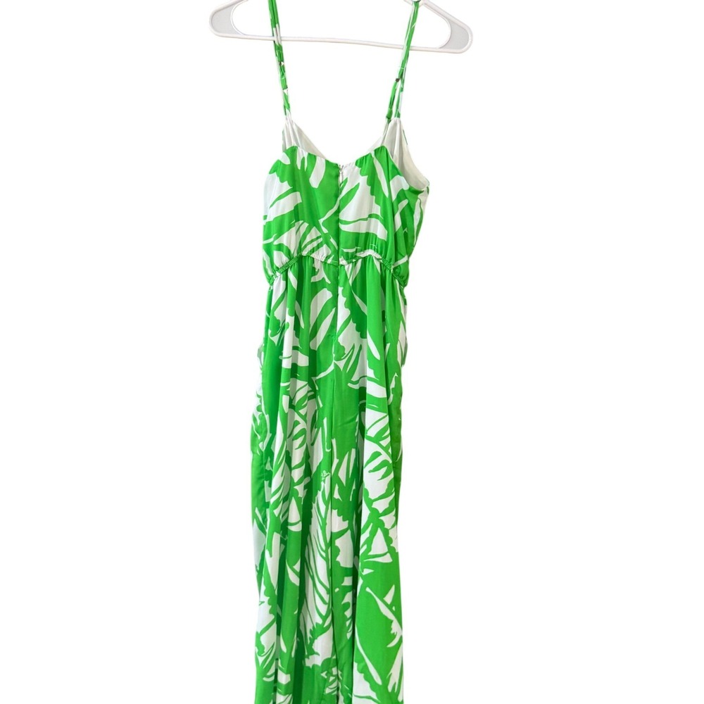Lilly Pulitzer Target Green Tropical Palm Leaf Maxi Jumpsuit Womens S Vacation - Picture 3 of 10